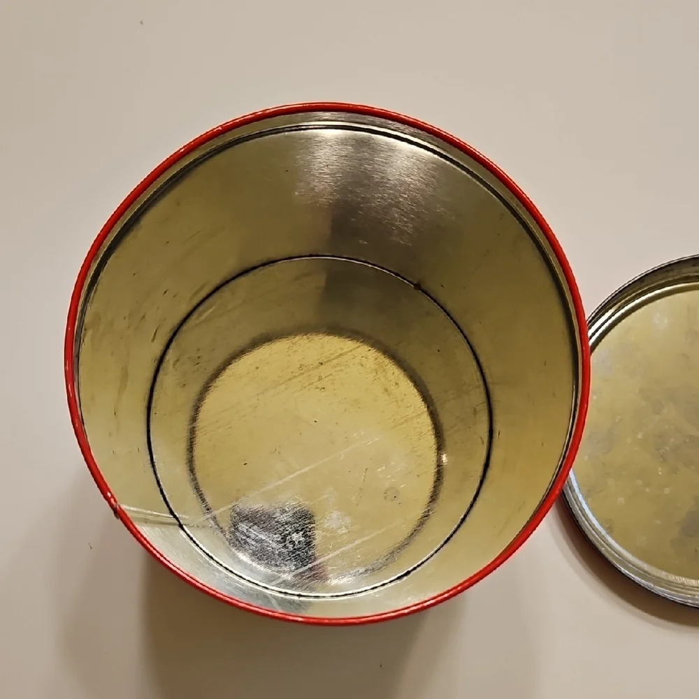 Vintage 1982 Nabisco RITZ Crackers Tin 12 oz Round Metal Canister With Lid 6”H